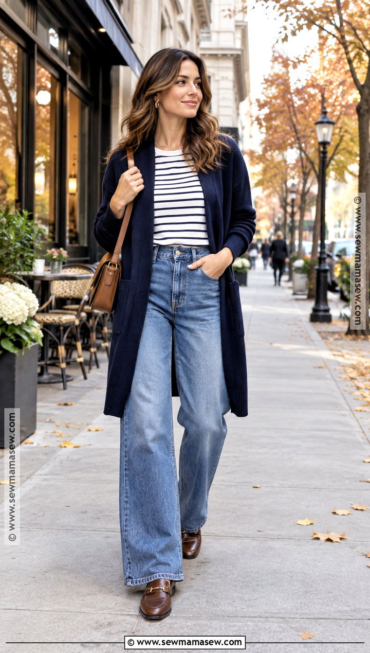 Long Cardigan With Wide Leg Jeans - 25 long cardigan outfit fall ideas