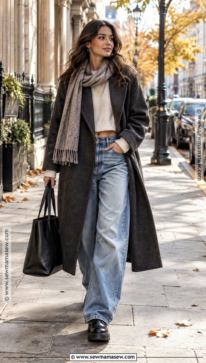 Long Coat And Baggy Jeans Fall Streetwear Outfit - 15 Fall Streetwear Outfit Ideas