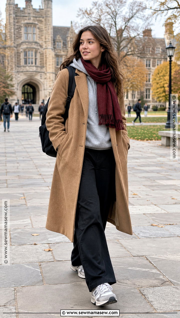 Long Coat And Hoodie Autumn Uni Outfit - 25 autumn uni outfits