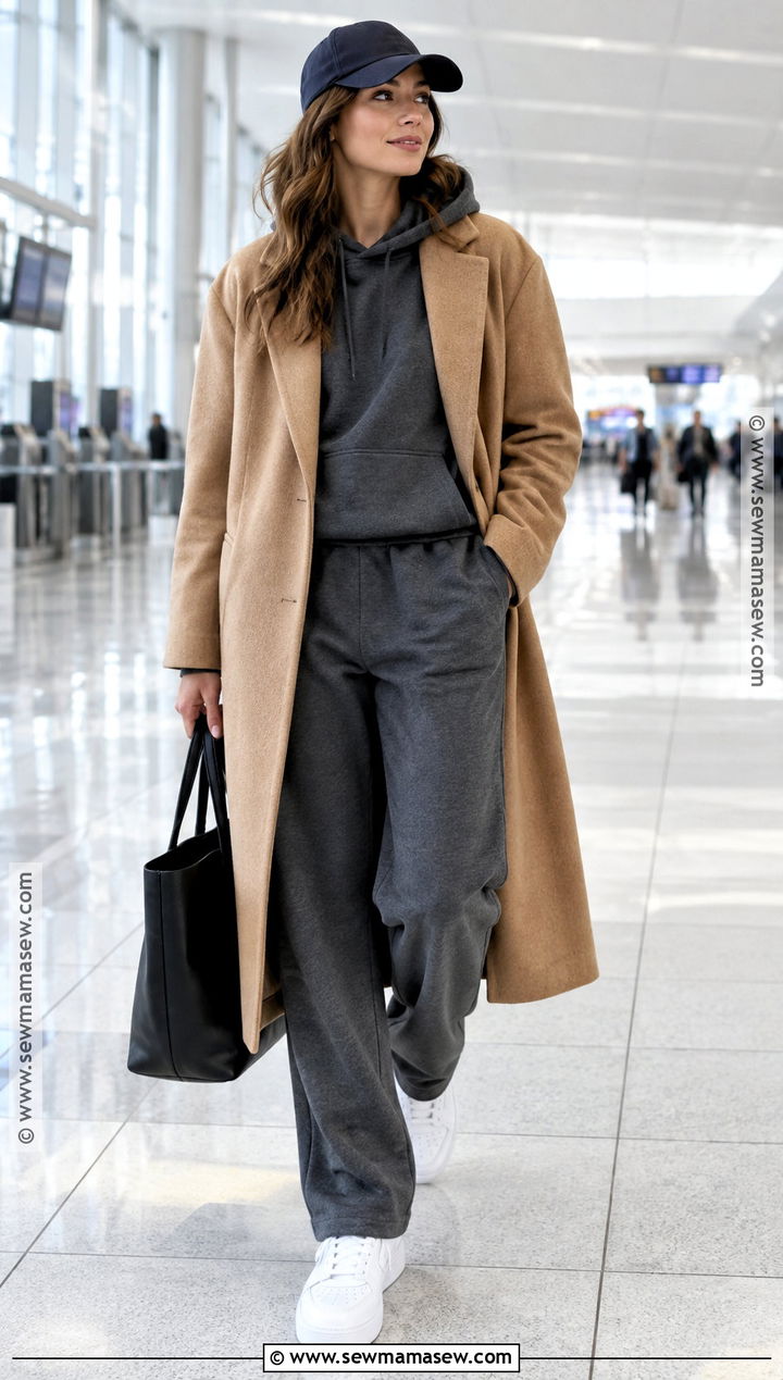 Long Coat And Matching Sweats Autumn Streetwear Outfit - 20 autumn streetwear ideas
