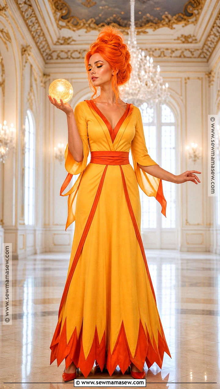 Long Elemental Gown Flame Princess Costume - 30 flame princess costume ideas