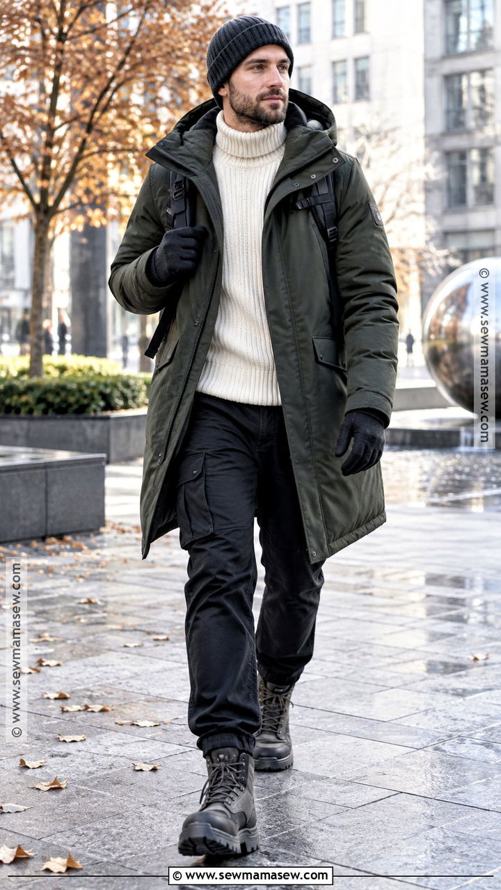 Long Parka And Cargo Trousers Fall Outfit - 20 mens fall street style ideas