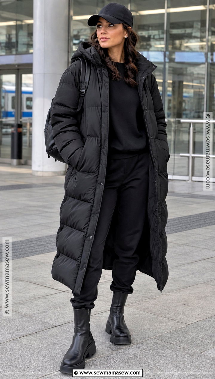 Long Puffer Coat With Matching Sweats - 25 fall coats
