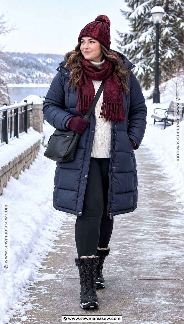 Long Puffer Coat and Winter Boots Outfit - 15 Casual Fall Winter Outfits for Women