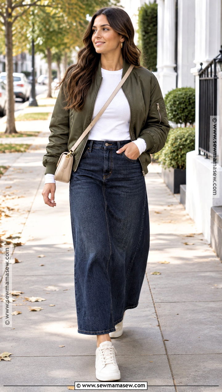 Long Skirt Outfit With Sneakers - 25 fall outfits long skirt