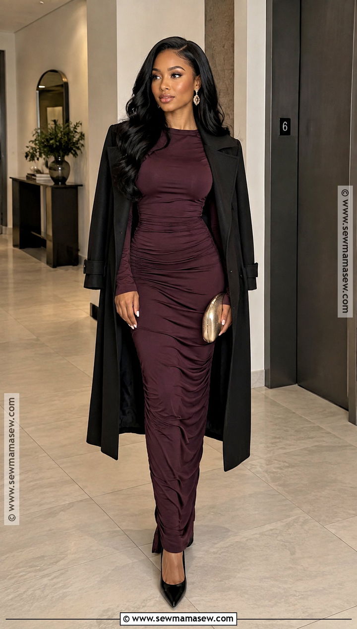 Long Sleeve Bodycon Maxi Dress Birthday Outfit - 15 21st birthday outfit ideas fall
