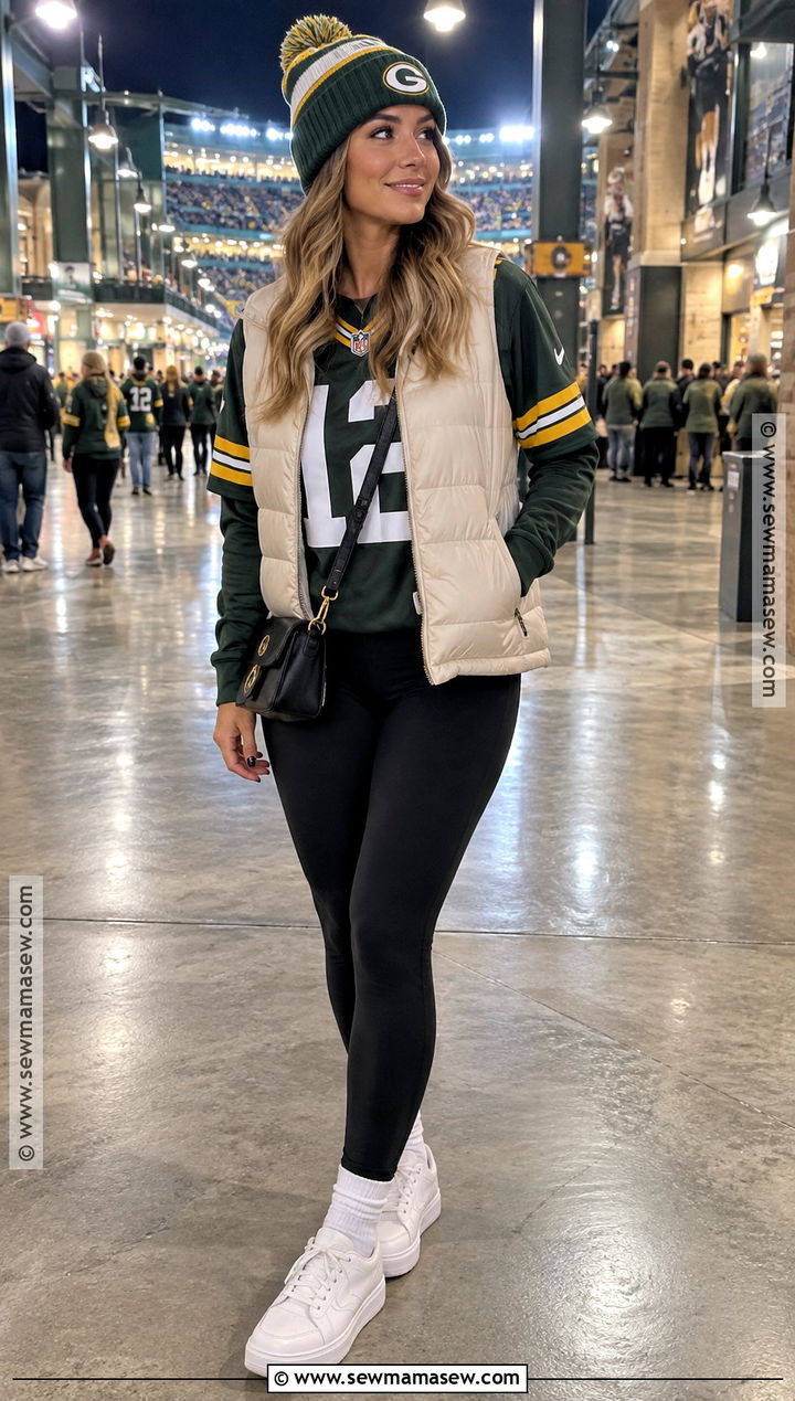 Long Sleeve Football Shirt With Black Leggings - 15 fall football shirts