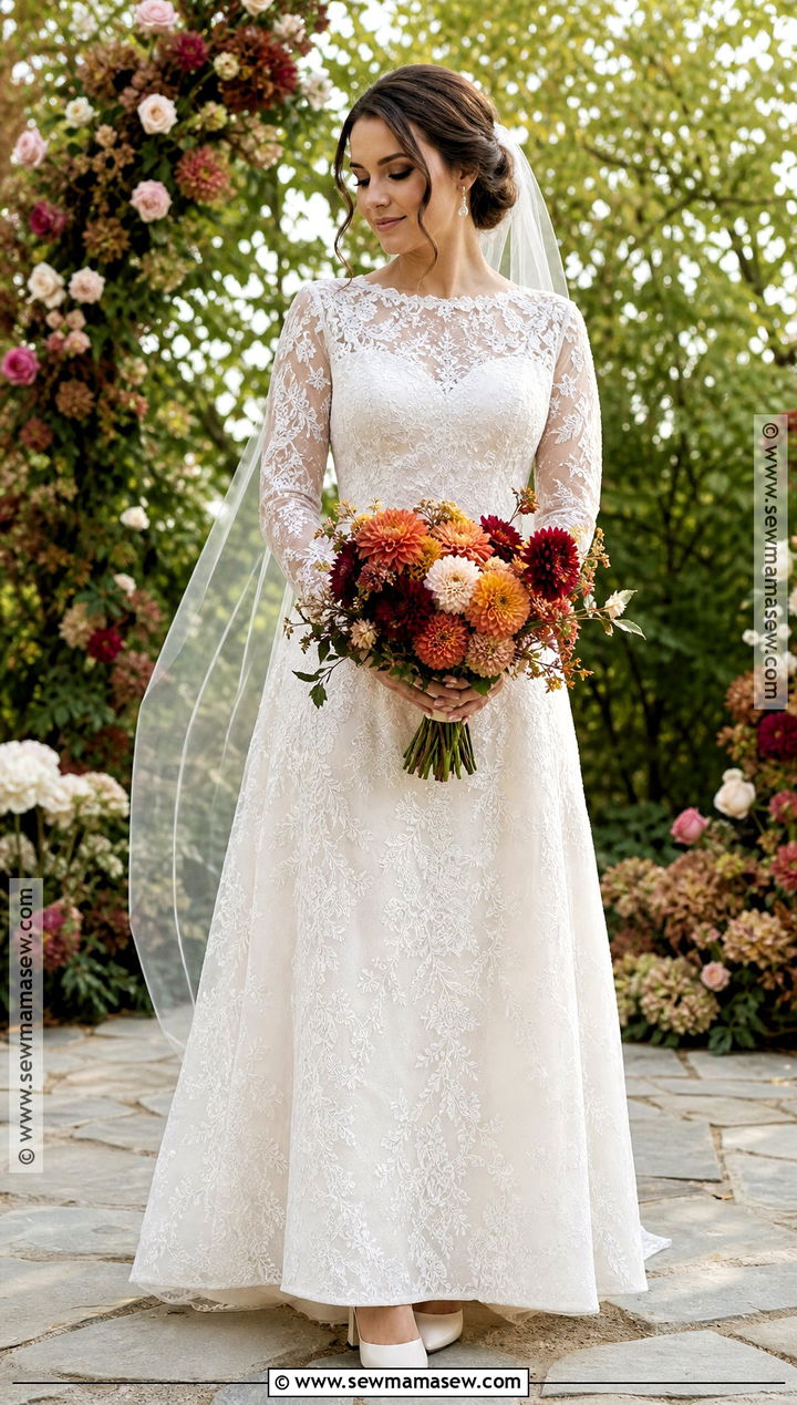 Long Sleeve Halloween Wedding Dress - 30 halloween wedding dresses
