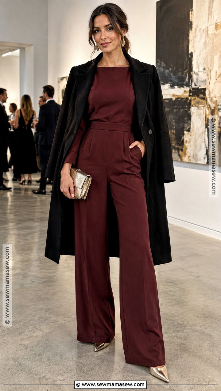 Long Sleeve Jumpsuit November Wedding Guest Outfit - 20 november wedding dress guest ideas