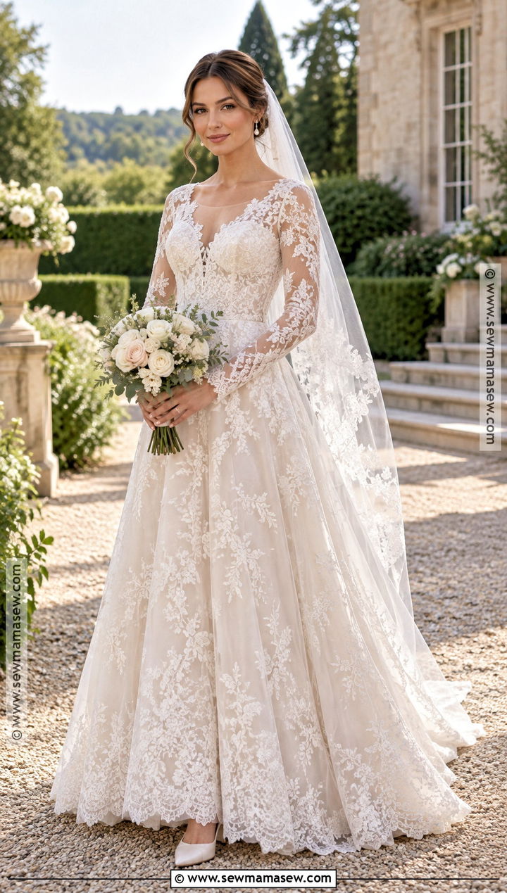 Long Sleeve Lace September Wedding Dress - 15 Wedding Dresses September Brides