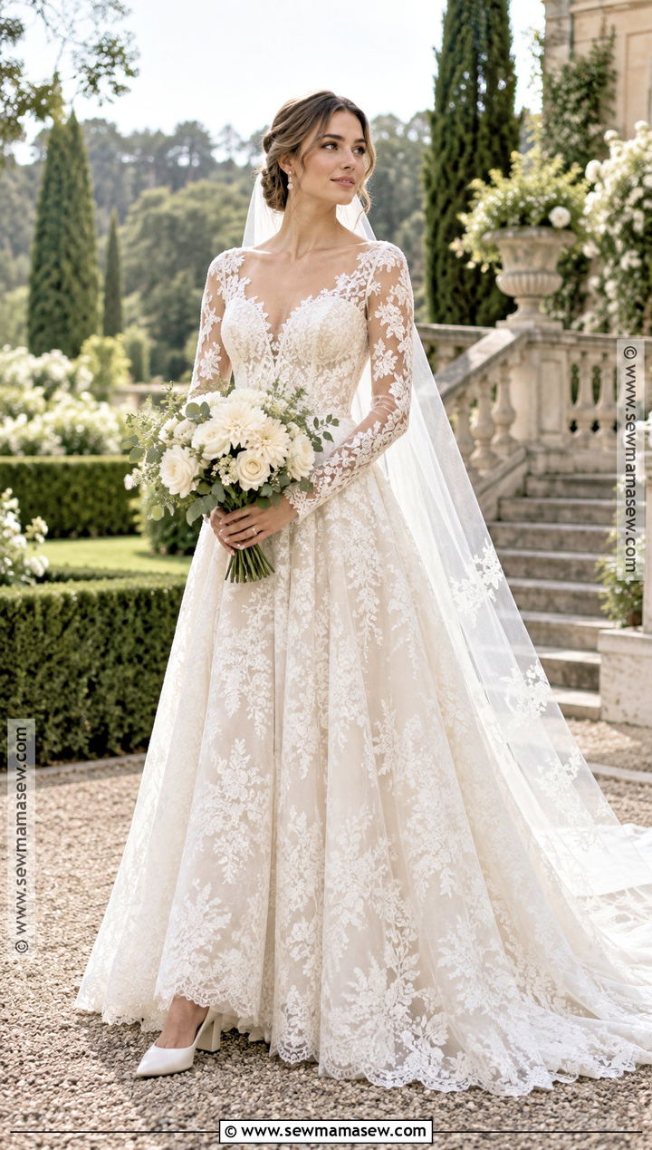 Long Sleeve Lace September Wedding Dress - 15 september wedding dresses bride