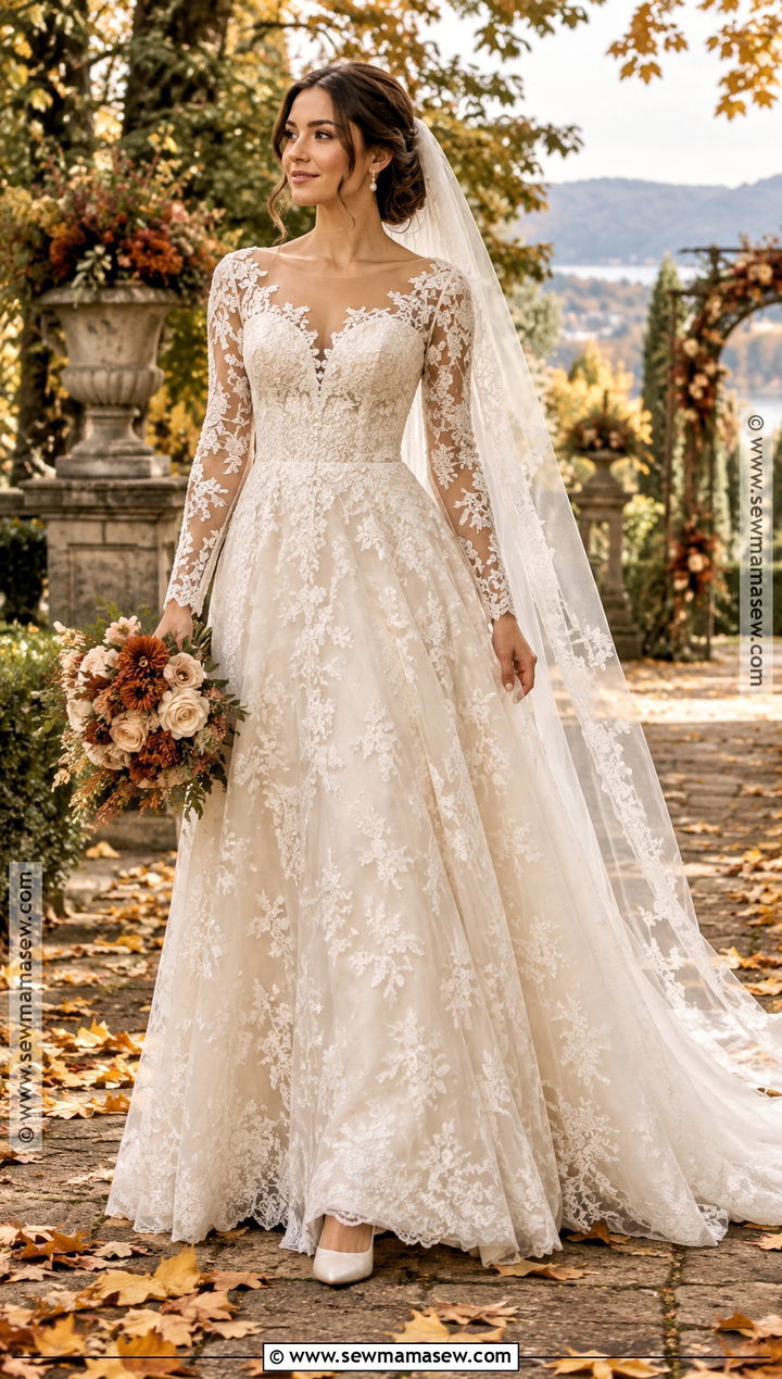 Long Sleeve Lace Wedding Dress - 15 Wedding Dresses For Autumn
