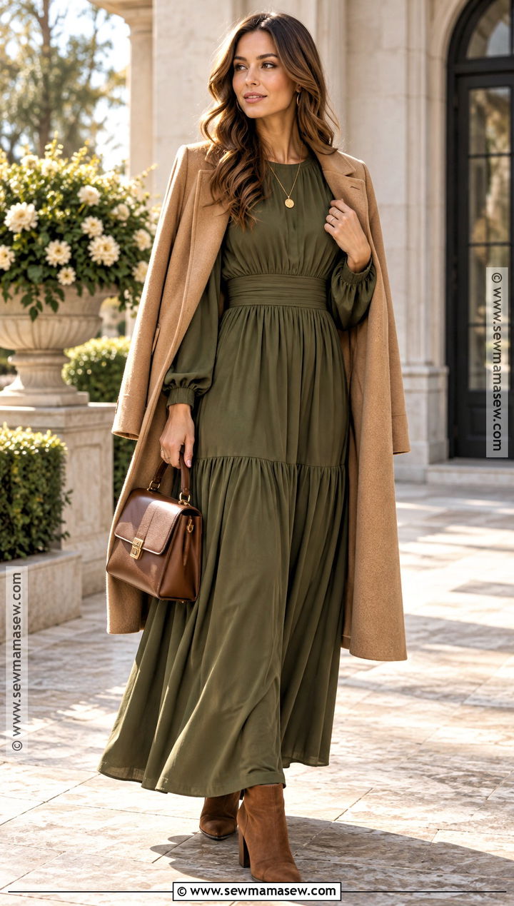 Long Sleeve Maxi Dress With Ankle Boots - 15 christian fall fashion ideas
