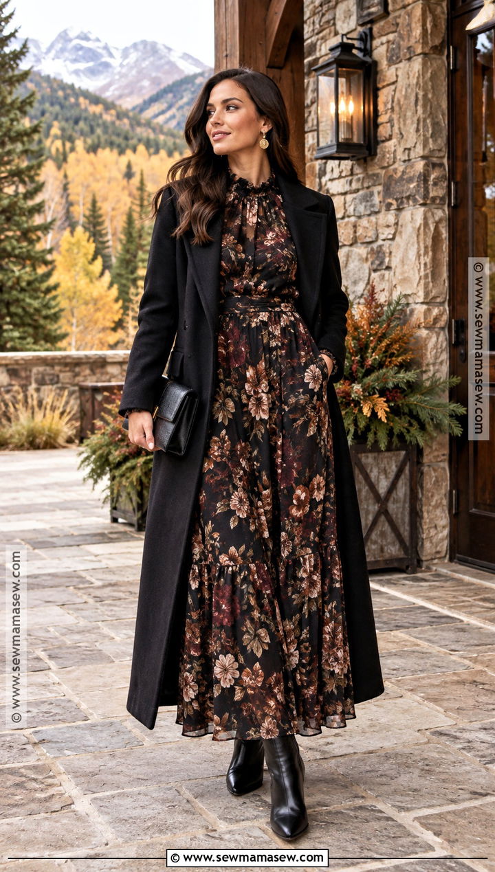 Long Sleeve Maxi November Wedding Guest Dress - 20 november wedding dress guest ideas