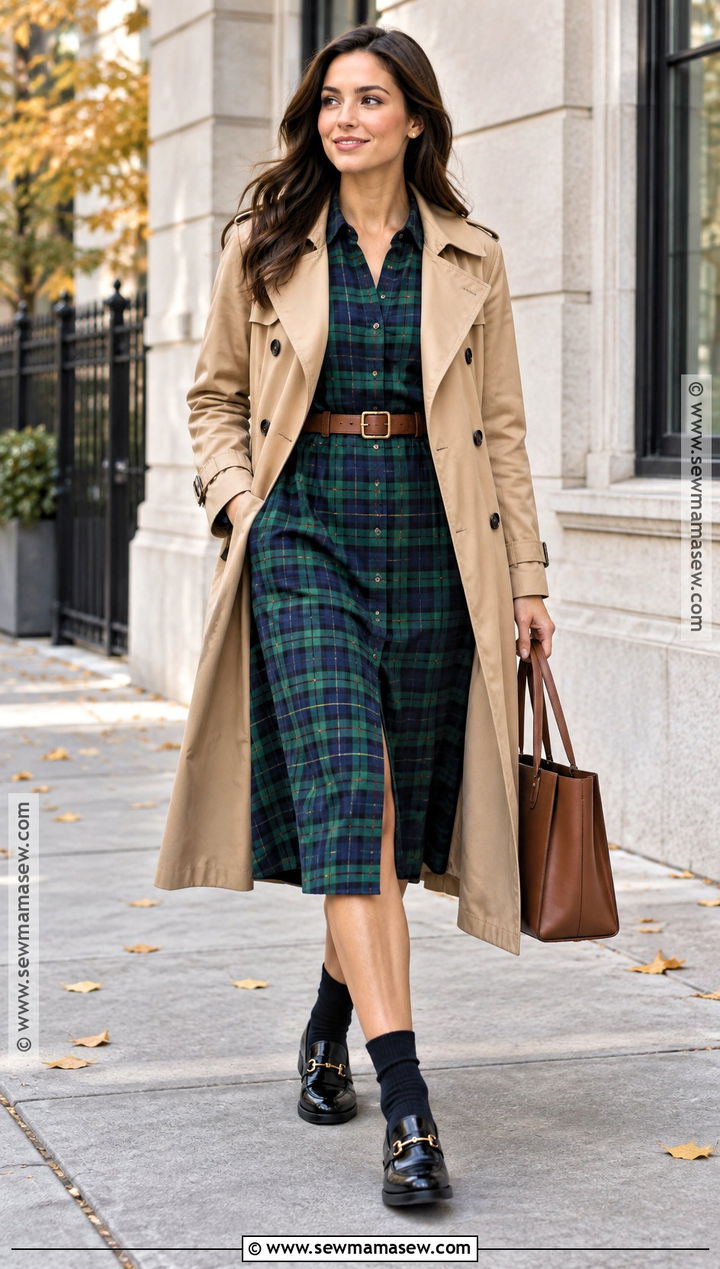 Long Sleeve Plaid Shirt Dress Outfit - 20 long sleeve fall dress ideas