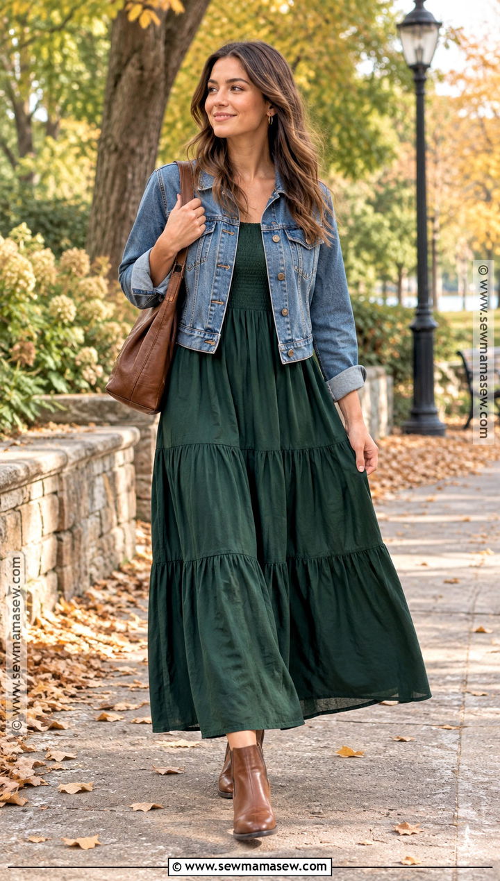 Long Sleeve Tiered Maxi Dress Outfit - 15 fall 2026 casual dresses