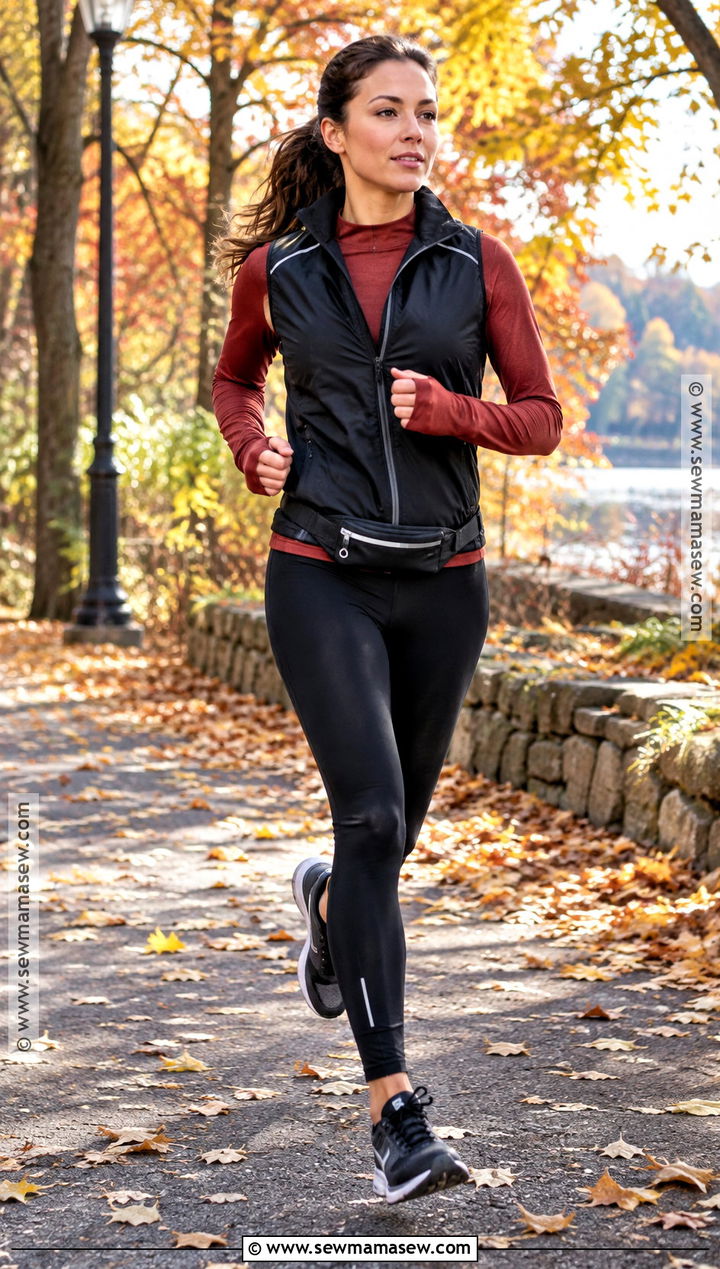 Long Sleeve Top And Full Length Leggings Fall Running Outfit - 15 fall gym fits