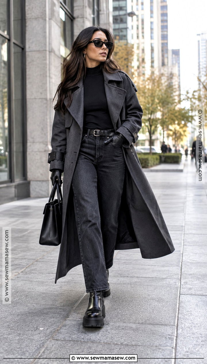 Long Trench Coat And Platform Boots Fall Outfit - 20 alternative fall fashion ideas