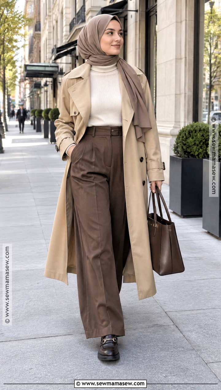 Long Trench Coat Hijab Outfit - 20 fall outfits for hijabis