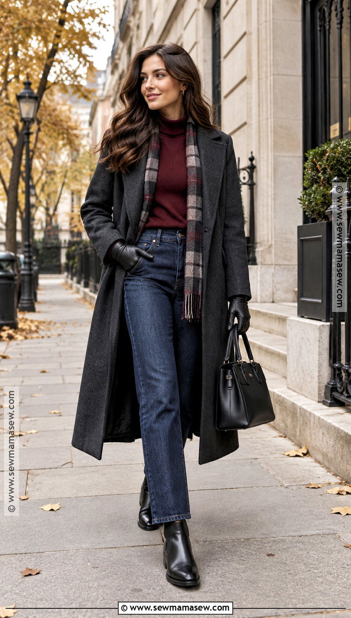 Long Wool Coat And Chelsea Boots - 20 Chelsea Boots Outfit Women Fall