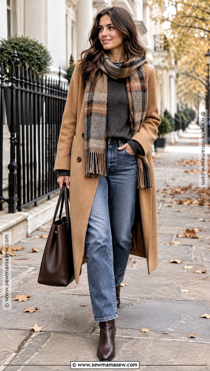 Long Wool Coat And Jeans Autumn Outfit - 15 Cozy Autumn Clothes