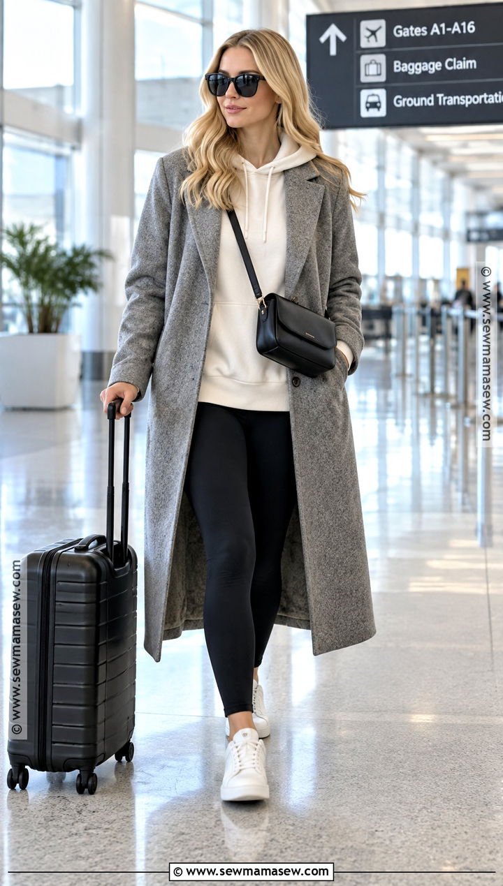 Long Wool Coat And Leggings Outfit - 20 blonde fall outfit ideas