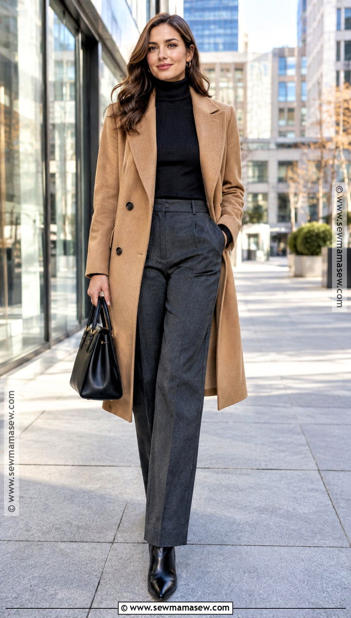Long Wool Coat And Tailored Trousers Outfit - 15 Fall Winter 2026 Capsule Wardrobe Ideas