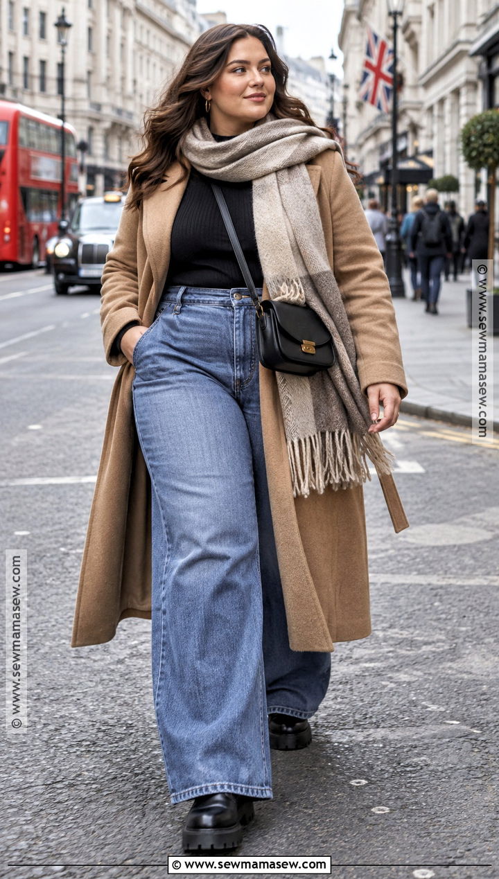 Longline Coat And Wide Leg Jeans London November Outfit - 20 london in november outfits for women