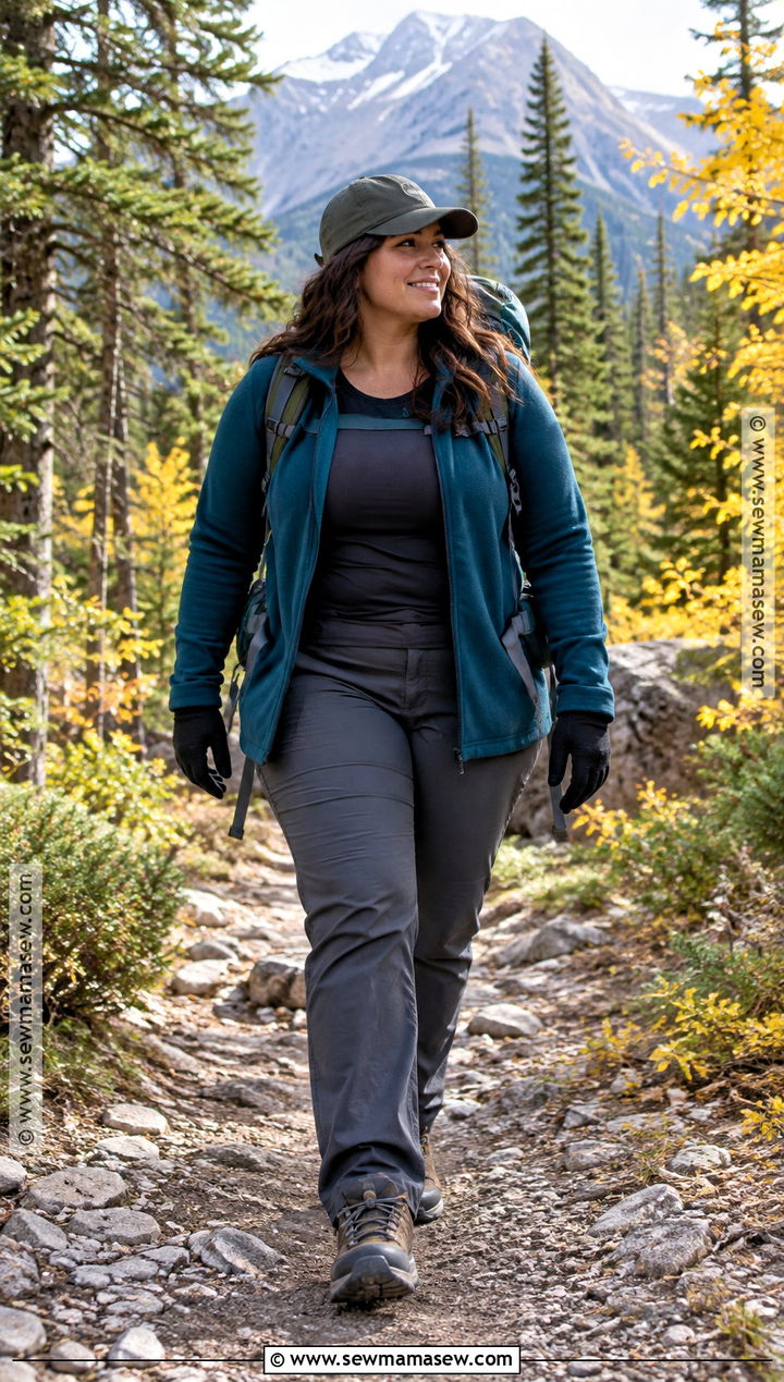 Longline Fleece and Relaxed Hiking Pants Banff Outfit - 15 banff hiking outfit fall ideas