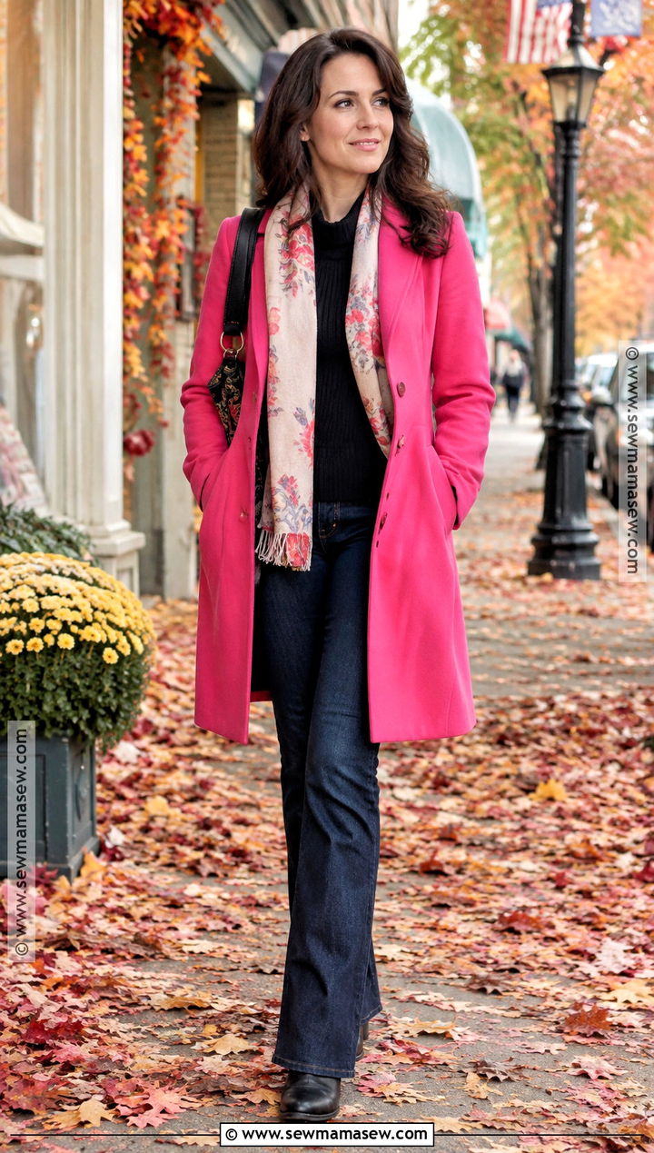 Lorelai Gilmore Colorful Coat Fall Outfit - 20 fall outfits gilmore girls inspired