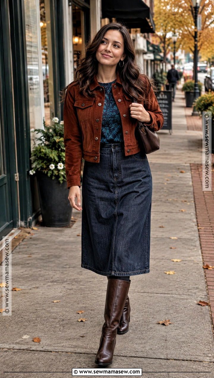 Lorelai Gilmore Denim Skirt Fall Outfit - 20 fall outfits gilmore girls inspired