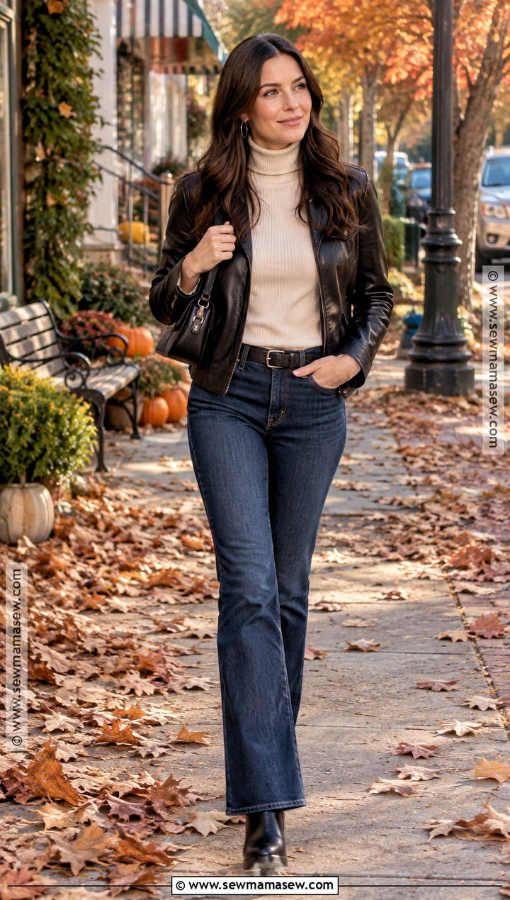 Lorelai Gilmore Leather Jacket And Bootcut Jeans Outfit - 20 lorelai gilmore outfits autumn