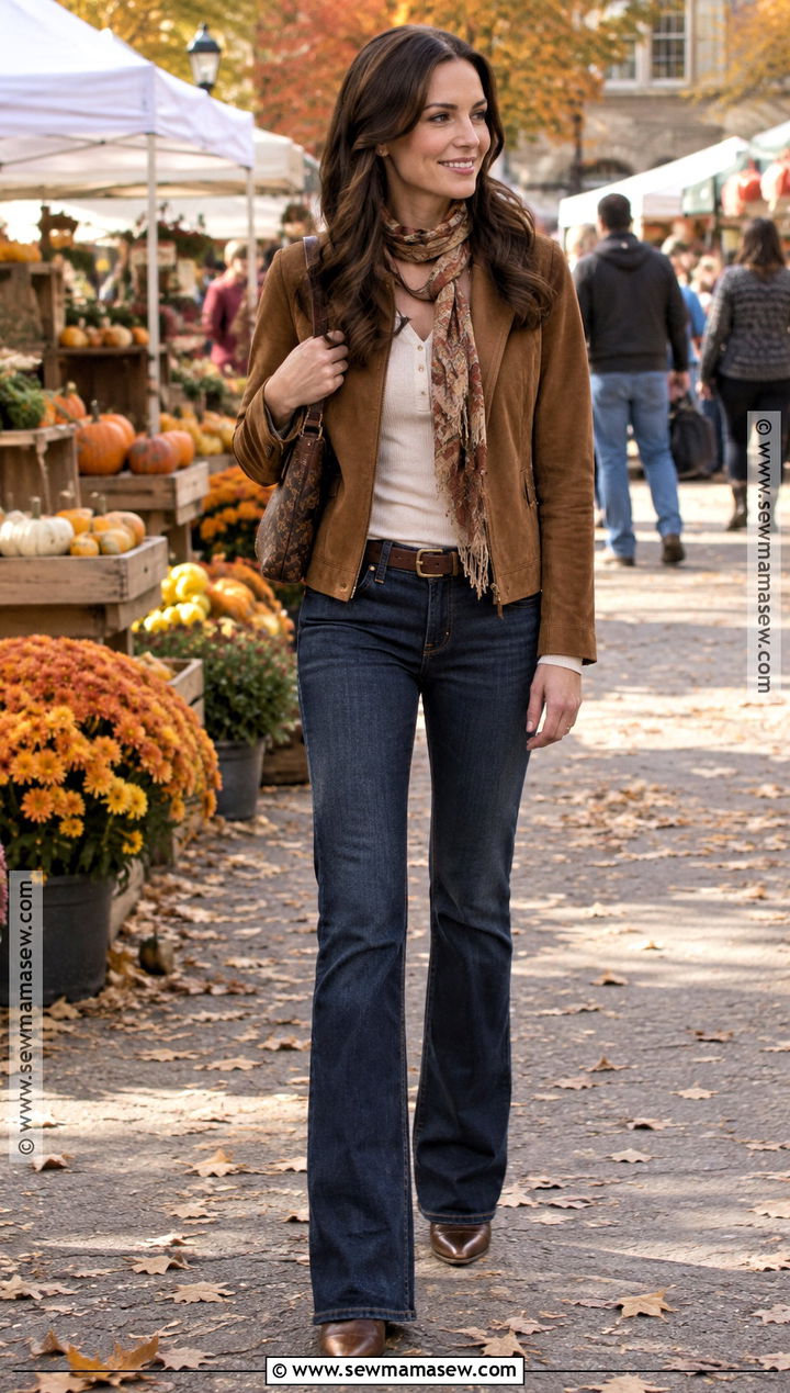 Lorelai Gilmore Suede Jacket Fall Outfit - 20 fall outfits gilmore girls inspired