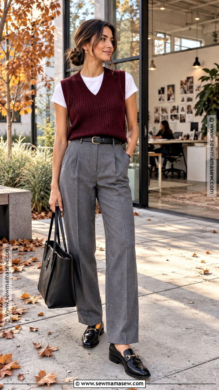 Los Angeles Fall Outfit With A Sweater Vest - 20 los angeles outfits fall