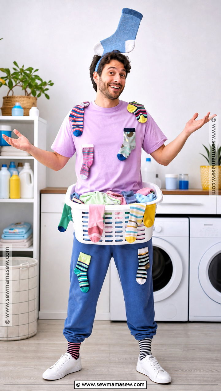 Lost Sock And Laundry Basket Costume - 35 creative costumes
