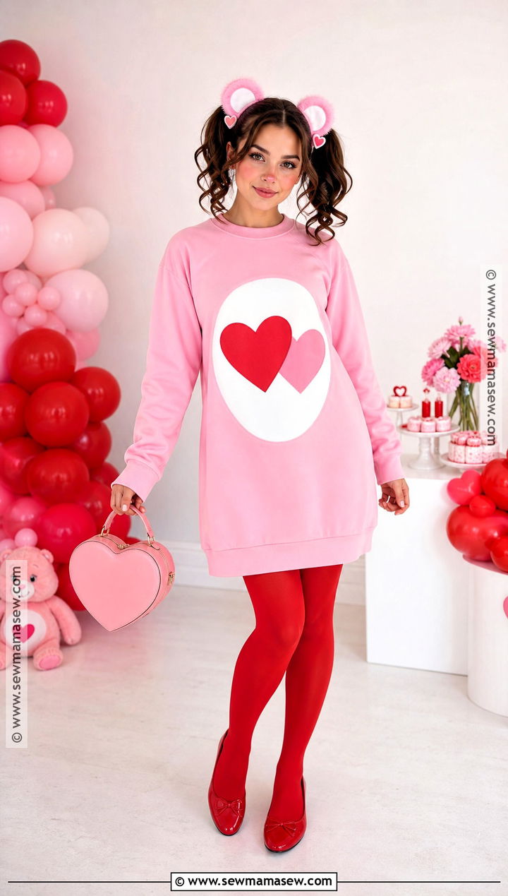Love A Lot Bear Costume With Double Heart Badge - 30 care bears halloween costume ideas