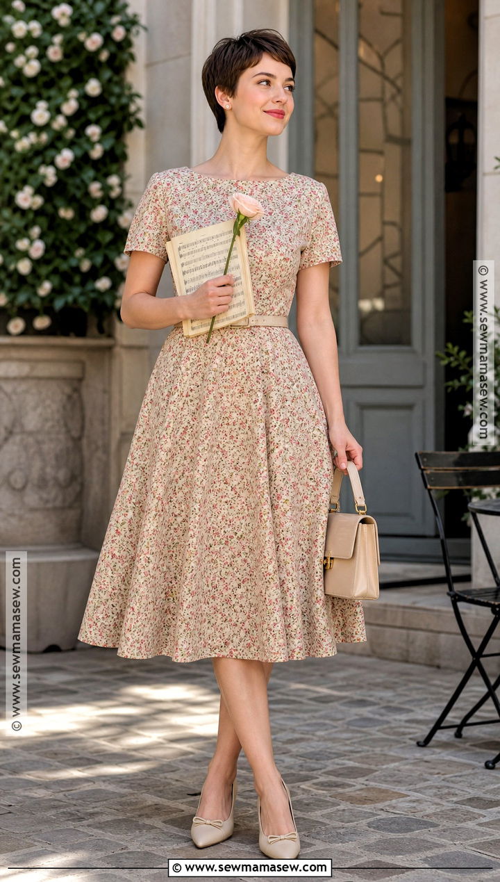 Love In The Afternoon Floral Dress Costume - 30 audrey hepburn halloween costume ideas