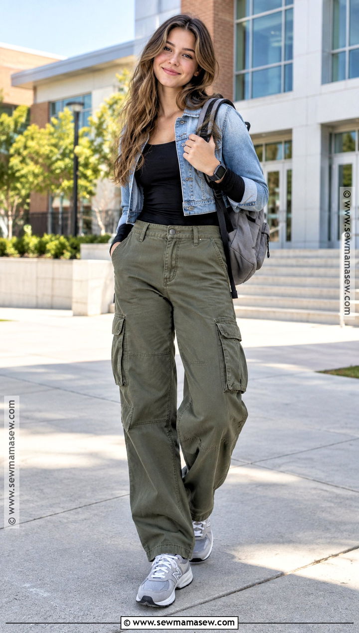 Low Profile Sneakers With Cargo Pants - 15 Back To School Footwear Style Ideas