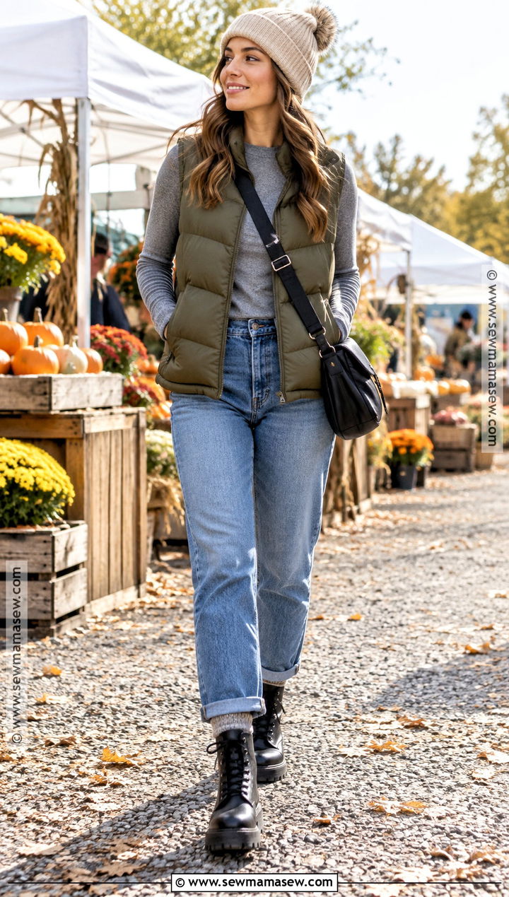 Lug Sole Boots With A Puffer Vest - 15 Boots For Fall Wardrobe