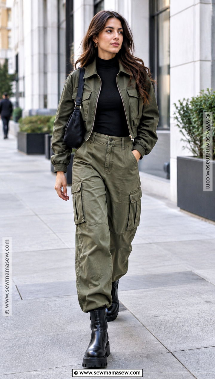 Lug Sole Boots With Cargo Pants - 15 fall boots outfit aesthetic