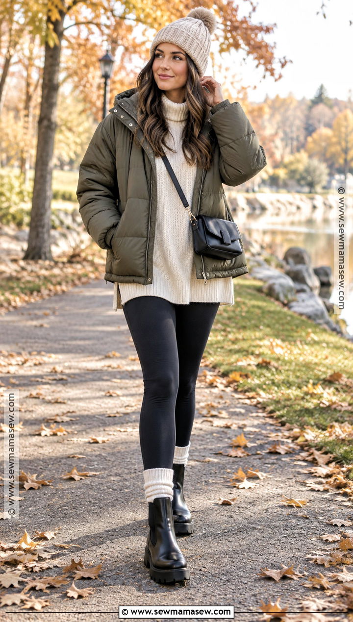 Lug Sole Boots With Leggings And Puffer - 15 boots for autumn 2026