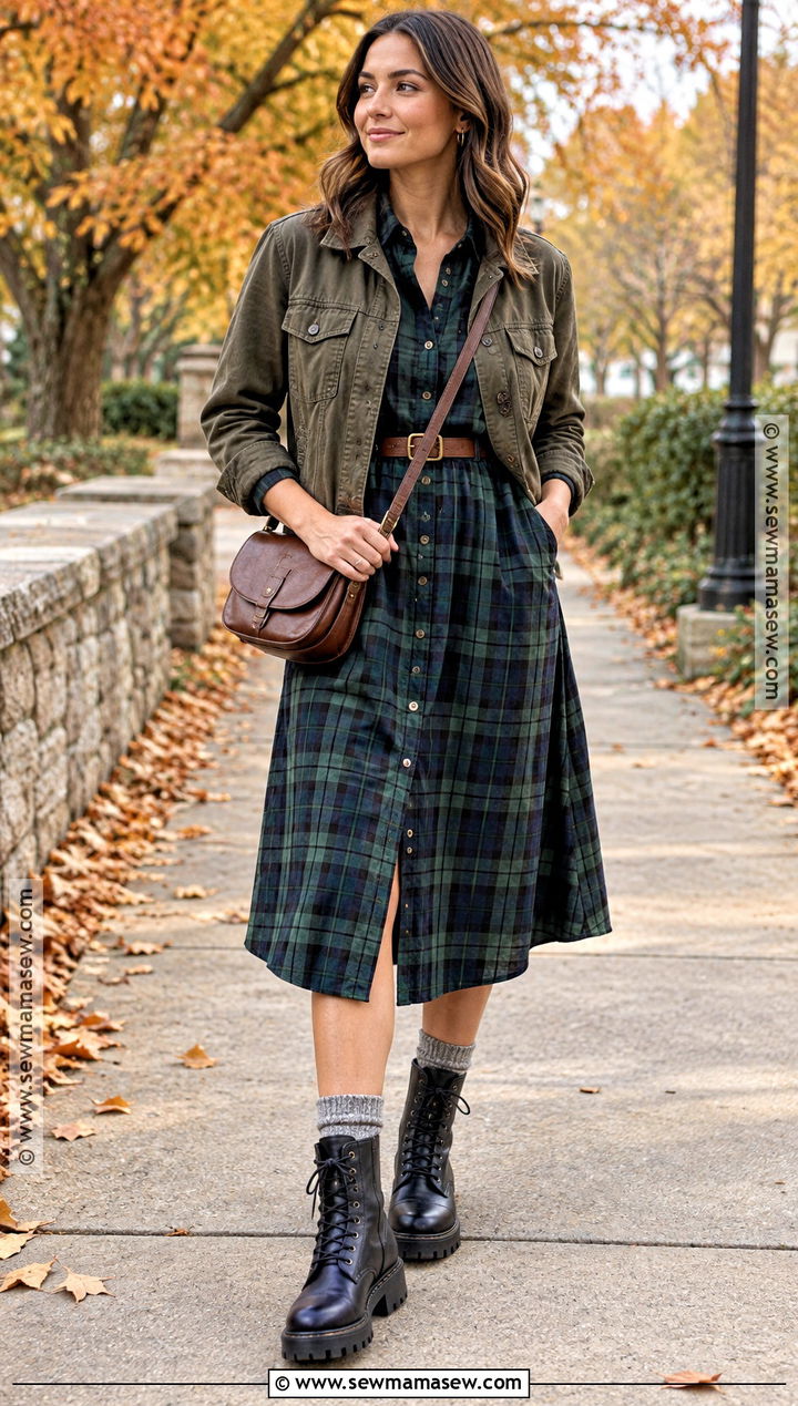Lug Sole Boots With Plaid Shirt Dress - 20 boots fall 2026