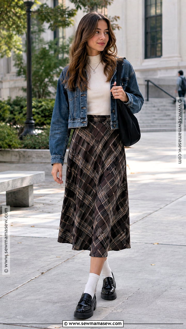 Lug Sole Loafers With Plaid Skirt Outfit - 15 affordable back to school shoes