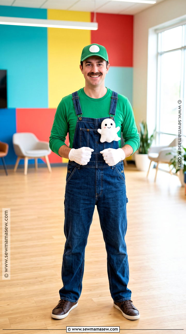 Luigi Cosplay With Green Shirt And Overalls - 35 simple cosplay ideas