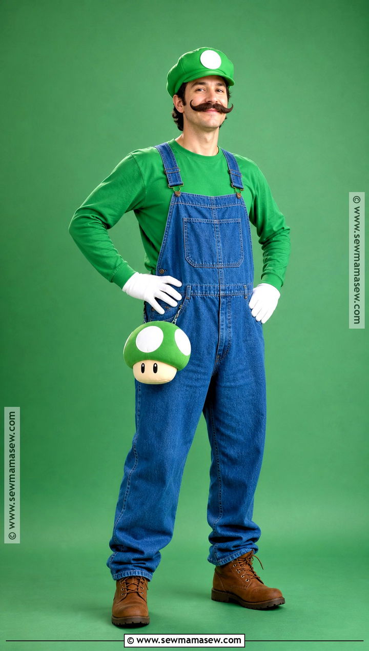 Luigi Cosplay With Green Shirt And Overalls - 35 Last Minute Cosplay Ideas