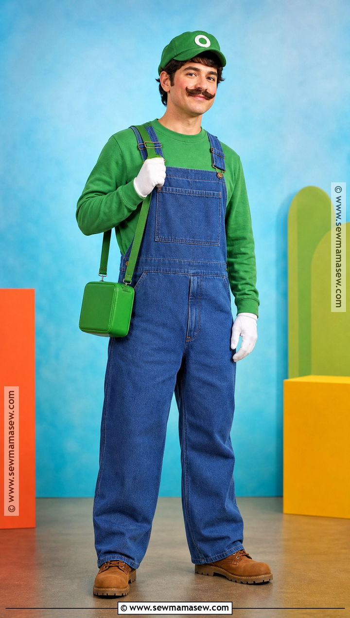 Luigi Cosplay With Green Shirt - 30 Men Cosplay Ideas
