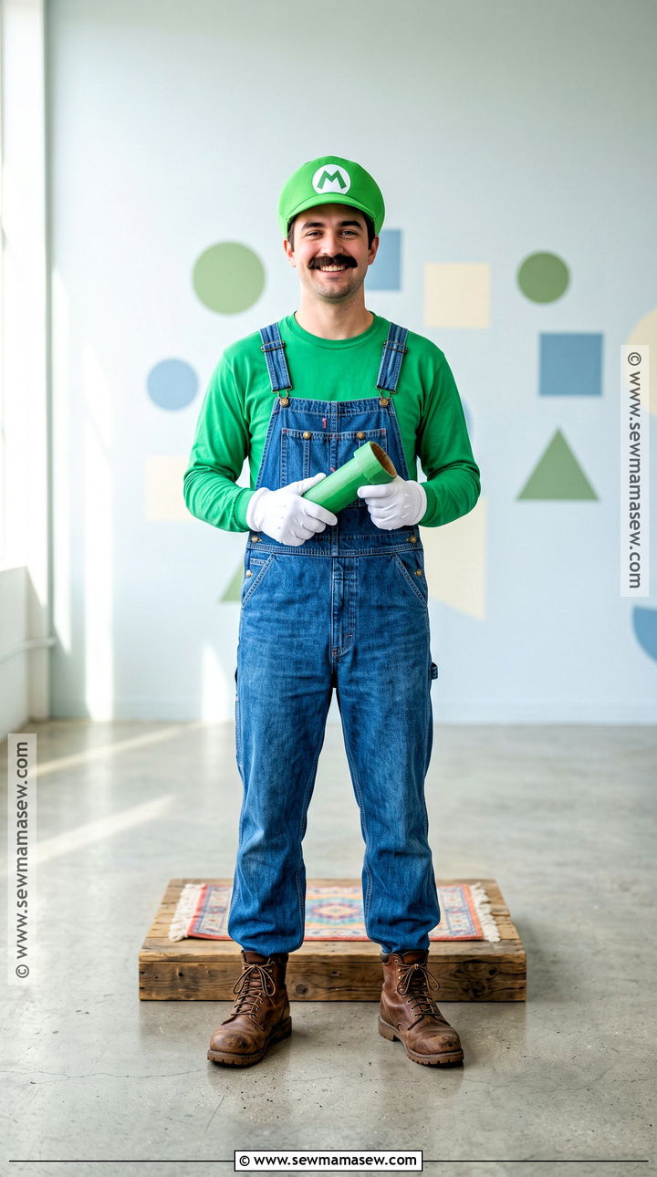 Luigi Costume With Green Cap - 50 men halloween costumes