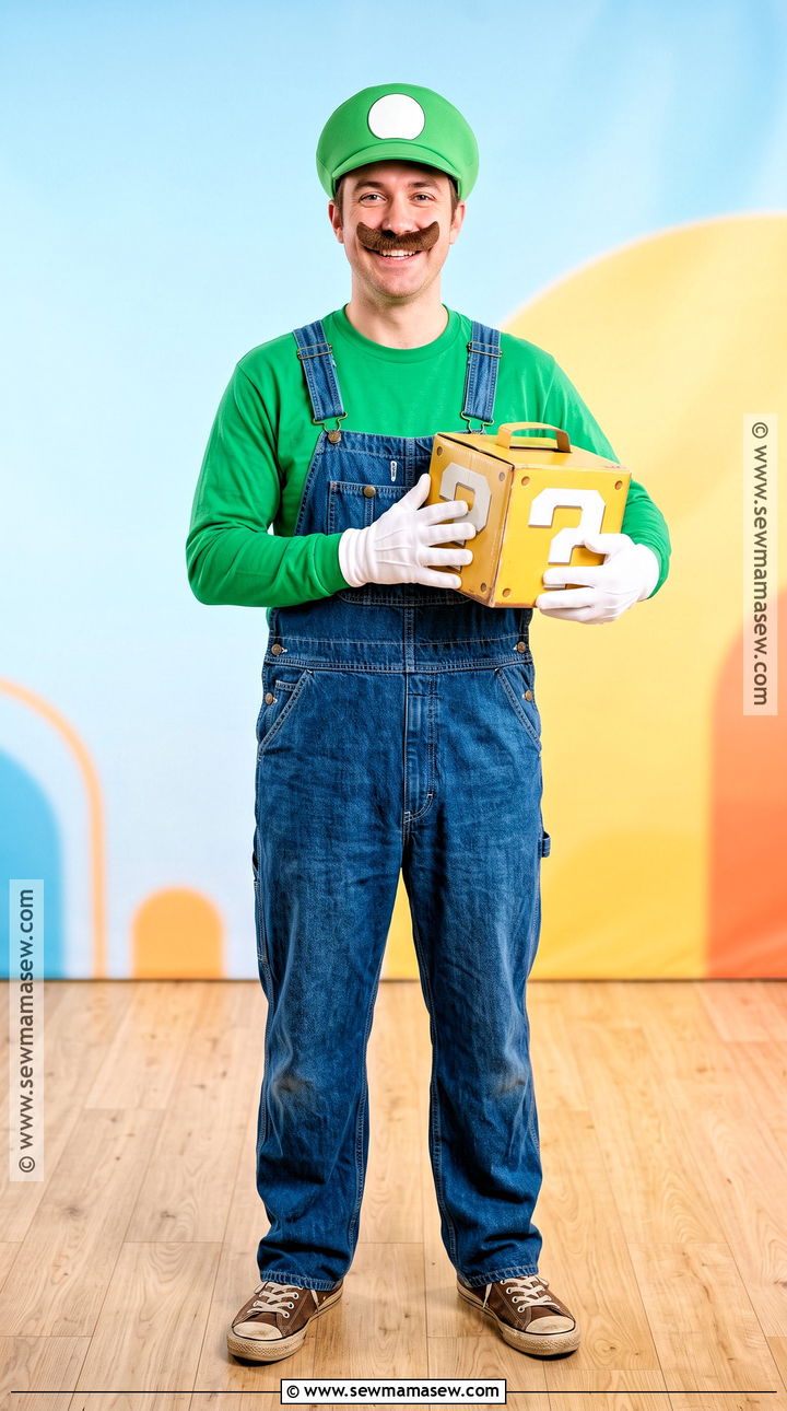 Luigi Costume With Green Hat And Overalls - 30 character costume ideas