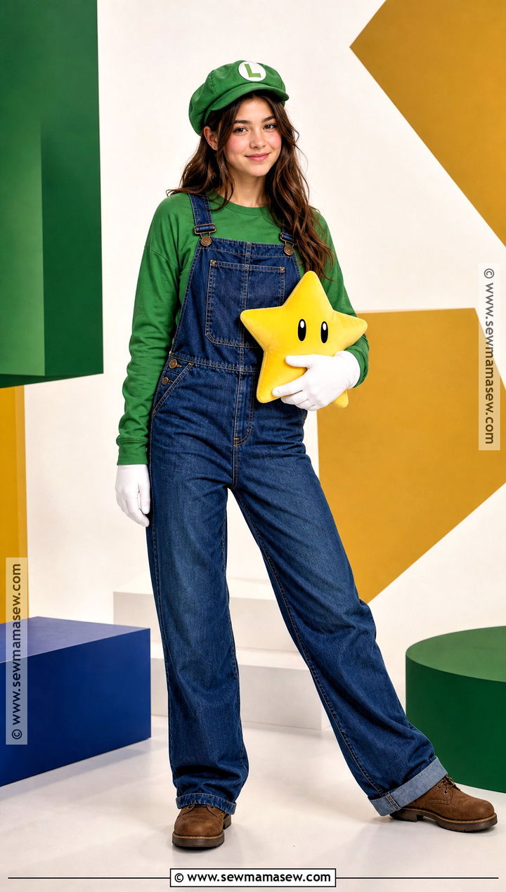 Luigi Costume With Green Overalls - 30 teen costumes