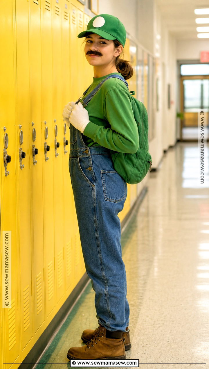 Luigi Green Overalls Costume - 30 high school halloween costumes